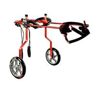 2 Wheels Light Aluminum Alloy Pet Dog Wheelchair, Adjustable Dog Wheelchair, Walking Assist Stroller Kit for Hind Leg Disabled Pet Dog Walking,Red,M