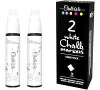 2 White Jumbo Window Markers for Cars - 15mm Jumbo Washable Chalk Pens