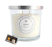 2 Wick Luxury Scented Candle in Glass Jar | Lux Collection, Dual Wick Candles Long Burning, Lasting Home Fragrance | Scented Candles Gifts for Women (Peony)