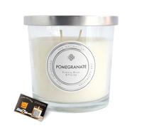 2 Wick Luxury Scented Candle in Glass Jar | Lux Collection, Dual Wick Candles Long Burning, Lasting Home Fragrance | Scented Candles Gifts for Women (Pomegranate)