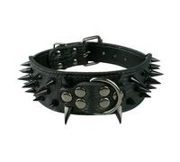 2" Wide Sharp Spiked Studded Leather Dog Collars Pitbull Bulldog Big Dog Collar Adjustable For Medium Large Dogs Boxer S M L XL