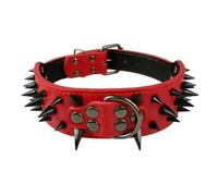 2" Wide Sharp Spiked Studded Leather Dog Collars Pitbull Bulldog Big Dog Collar Adjustable For Medium Large Dogs Boxer S M L XL