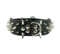 2" Wide Sharp Spiked Studded Leather Dog Collars Pitbull Bulldog Big Dog Collar Adjustable For Medium Large Dogs Boxer S M L XL