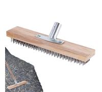 2 Wire Broom Head - Steel Sweeping Brush | Garden Stiff Metal Bristle Deck Scrub Brush | Heavy Duty Outdoor Yard Brush Steel Bristles For Shower Wall Garage Yard Decking Paving Patio Deck