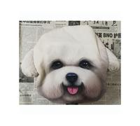 (2 Without filler) CHIZIYO Newest 2020 3D Printed Schnauzer Teddy Dog Face Car Headrest Neck