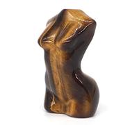 2" Women Model Sexy Girl Bust Body Naked Statue Natural Gem Quartz Reiki Healing Crystal Hand Carved Art Stone Figurine Decor-Yellow Tiger Eye