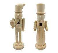 2 Wooden Christmas Nutcracker to Paint,25cm Unpainted Nutcracker Soldier Figurines Christmas Decorations,Paint Your Own Toy Ornaments for Crafts Living Room Bedroom