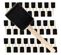 2" Wooden Handle Poly Foam Brushes 48 PC Set All 2". Great for crafts, touch ups, art, paints, stains, jen manufacturing style and quality.