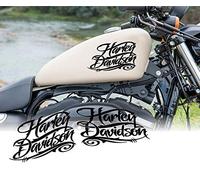2 Worldcustom Stickers Stickers Compatible with Harley Davidson Tank (Black)