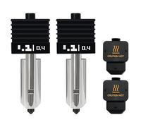 2 x 0.4 mm hardened hotend for Bambu Lab H2D combo hot end extruder hotend with 2 pieces silicone sleeve assembly print head replacement for H2D/A1/A1 mini 3D printer