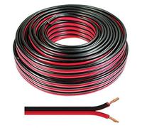 2 x 0.50mm Speaker Cable Wire4U® Figure 8, Quality, 50 Strands Wire In 10 20 50 100 Metres (20 metres, Red / Black)