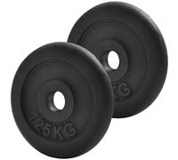 Komodo Set of 2x Cast Iron Weight Plates for 1 Inch Bars (2x 1.25kg)