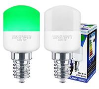 2 x 1.5w LED Pygmy Light Bulb E14 SES Green Small Appliance Lamp
