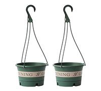 2 x 1.7 L Hanging Planters Outdoor Plastic Hanging Basket Flower Pot for Hanging Durable Flower Basket Hanging Outdoor for Balcony, Greenhouse Planting, Artificial Cultivation