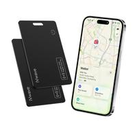 2 x 1.7 mm Ultra Thin Tracker Card, Wireless Charging, Compatible with Apple "Where is?" (Find My), 80-100 dB Alarm, IP68 Waterproof, Separate Warning for Wallet, Suitcase, Keys