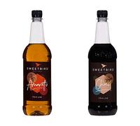 2 x 1 Litre Sweetbird Coffee, Cocktail, Cooking, Iced Tea Drink Syrup Multi Flavours (1 x Spiced Chai, 1 x Amaretto)