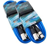 2 x 10 meter Keepdrum 001XX BL Microphone Cable XLR Female/XLR Male