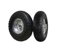 2 x 10" Pneumatic Tyre 5.2/7.5-4, 370x55 mm Replacement Wheel for Wheelbarrow Sack Truck Hand Trolley Cart, Black