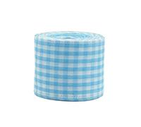 2" x 10 Yards Blue Wired Edge Ribbon, Blue and White Plaid Wired Ribbon for Wreath, Gift Wrapping for Home, Holiday & Birthday Decor