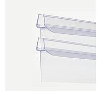 2 x 100 cm Sealis Replacement Shower Seal with Extended Sealing Piping 25 mm - Seal for 5 mm / 6 mm / 7 mm / 8 mm Glass Thickness Shower Cubicle Water Repellent Shower Seal Splash Guard - Transparent