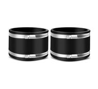 2 x 100 mm flexible rubber sleeve rubber coupling with two stainless steel clamps, noise-reducing cuff, odourless, pipe connector for garden pond, sanitary, caravan and installations