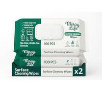 2 x 100 PCS Surface Cleaning Wipes | White Soap Scent, Baking Soda & Vinegar | No-Rinse, Streak-Free Multi-Purpose Wipes for Kitchen, Bathroom, Glass, Furniture & Office