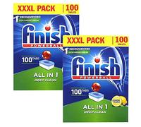 2 x 100 Tablets All In One Dishwasher Lemon Powerball Grease Cleaner
