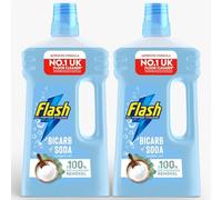 2 x 1000ml Flash All Purpose BICARBINATE OF SODA with Eucalyptus Floor Cleaner - Powerful Hard Floor Cleaner with Fresh Eucalyptus Scent