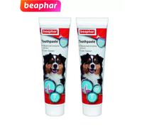 2 X 100G BEAPHAR DOG PUPPY TOOTHPASTE PET LIVER FLAVOUR ANTI PLAQUE DENTAL CARE