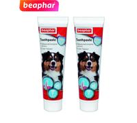 2 X 100G BEAPHAR DOG PUPPY TOOTHPASTE PET LIVER FLAVOUR ANTI PLAQUE DENTAL CARE