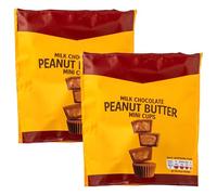 2 x 100g Premium Peanut Butter Milk Chocolate Mini Cups Filled with Peanut Butter, 200g