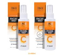 2 x 100ml Face Facts Vitamin C Brightening Facial Mist for Anti Ageing Face Lift