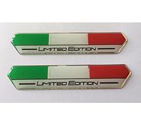 2 x 100mm Italian Limited Edition Stickers (White) - HIGH Gloss Domed Gel Finish