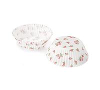 2 x 100pk Eddingtons Small Mini Fairy Cake Cupcake Muffin Cases Red Flowers