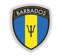 2 x 10cm/100mm Barbados Flag Design Vinyl Stickers Travel Luggage #10664
