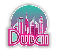 2 x 10cm/100mm Dubai Vinyl Stickers Travel Luggage #10696