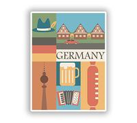 2 x 10cm/100mm Germany Vinyl Stickers Travel Luggage #10108