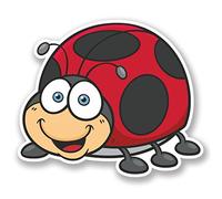 2 x 10cm/100mm Ladybird Ladybug Vinyl Sticker Decal Laptop Travel Luggage Car Bike Sign Fun #5198