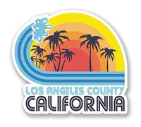 2 x 10cm/100mm Los Angeles California Window Cling Sticker Car Van Campervan Glass #5825