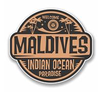 2 x 10cm/100mm Maldives Vinyl SELF Adhesive Sticker Decal Laptop Car Travel Luggage Label Tag #9833