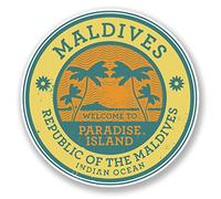 2 x 10cm/100mm Maldives Vinyl SELF Adhesive Sticker Decal Laptop Travel Luggage Car Bike Sign Fun #6491