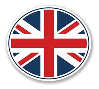 2 x 10cm/100mm Oval Union Jack Window Cling Sticker Car Van Campervan Glass #4346