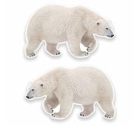 2 x 10cm/100mm Polar Bear Window Cling Sticker Car Van Campervan Glass #9646