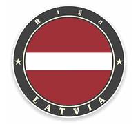 2 x 10cm/100mm Riga Latvia Flag Vinyl Sticker Decal Laptop Car Travel Luggage Label Tag #9498