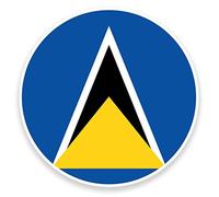 2 x 10cm/100mm Saint Lucia Flag Map Vinyl SELF Adhesive Sticker Decal Laptop Travel Luggage Car Bike Sign Fun #9068