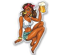 2 x 10cm/100mm Sexy Pin Up Girl Vinyl SELF Adhesive Sticker Decal Laptop Travel Luggage Car Bike Sign Fun #4790
