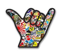 2 x 10cm/100mm Shaka Surfer Hand Vinyl Sticker Decal Laptop Travel Luggage Car Bike Sign Fun #6360