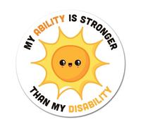2 x 10cm Ability Stronger Disability Vinyl Stickers - Neurodiversity ADHD Autism Awareness Invisible Hidden Disability Decal Sticker #82450