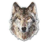 2 x 10cm Abstract Husky Wolf Vinyl Sticker Laptop Tablet Car Dog Animal #6370 (7.5cm Wide x 10cm Tall)