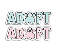 2 x 10cm Adopt Vinyl Stickers - Adopting Pets Animals Dogs Charity Donate Save A Life Shop Support Girls Laptop Label Home Sticker #79868